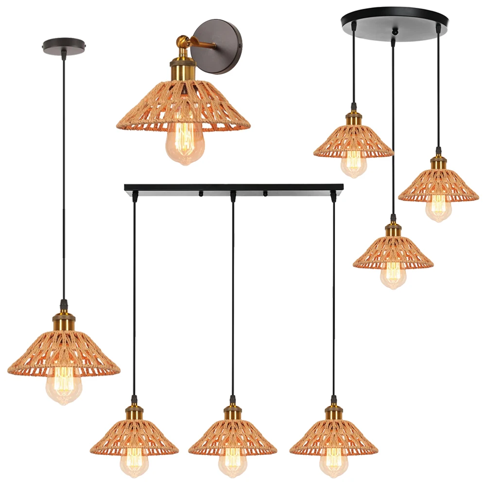 Industrial Hemp Rope Pendant Hanging Lamp Lustre for Ceiling Chandelier Classic Retro Antique Industrial Iron Living Room Light
Industrial Hemp Rope Pendant Hanging Lamp Lustre for Ceiling Chandelier Classic Retro Antique Industrial Iron Living Room Light