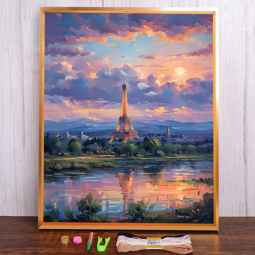 Landscape Eiffel Tower Printed Cross-Stitch DIY Embroidery Complete Kit Sewing Painting Handicraft Hobby Mulina Floss Jewelry
Landscape Eiffel Tower Printed Cross-Stitch DIY Embroidery Complete Kit Sewing Painting Handicraft Hobby Mulina Floss Jewelry