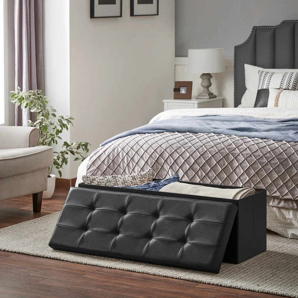 SONGMICS 43 Inches Folding Storage Ottoman Bench With Flipping Lid Ottoman With Storage Hold Up To 660lb Footrest Black Brown Wh
SONGMICS 43 Inches Folding Storage Ottoman Bench With Flipping Lid Ottoman With Storage Hold Up To 660lb Footrest Black Brown Wh