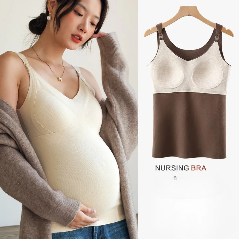 Maternity Warm Vest Autumn Winter Fleece Lined Undershirt Built In Bra Nursing Tank Top Breastfeeding Inner Wear for Women
Maternity Warm Vest Autumn Winter Fleece Lined Undershirt Built In Bra Nursing Tank Top Breastfeeding Inner Wear for Women
