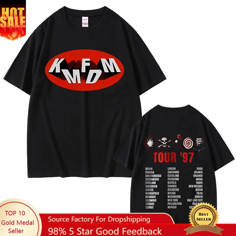 Rock Band Kmfdm Tour 97 Graphic Print T-shirt Summer Men Women Vintage Gothic Punk Streetwear Male Casual Pure Cotton T Shirts
Rock Band Kmfdm Tour 97 Graphic Print T-shirt Summer Men Women Vintage Gothic Punk Streetwear Male Casual Pure Cotton T Shirts