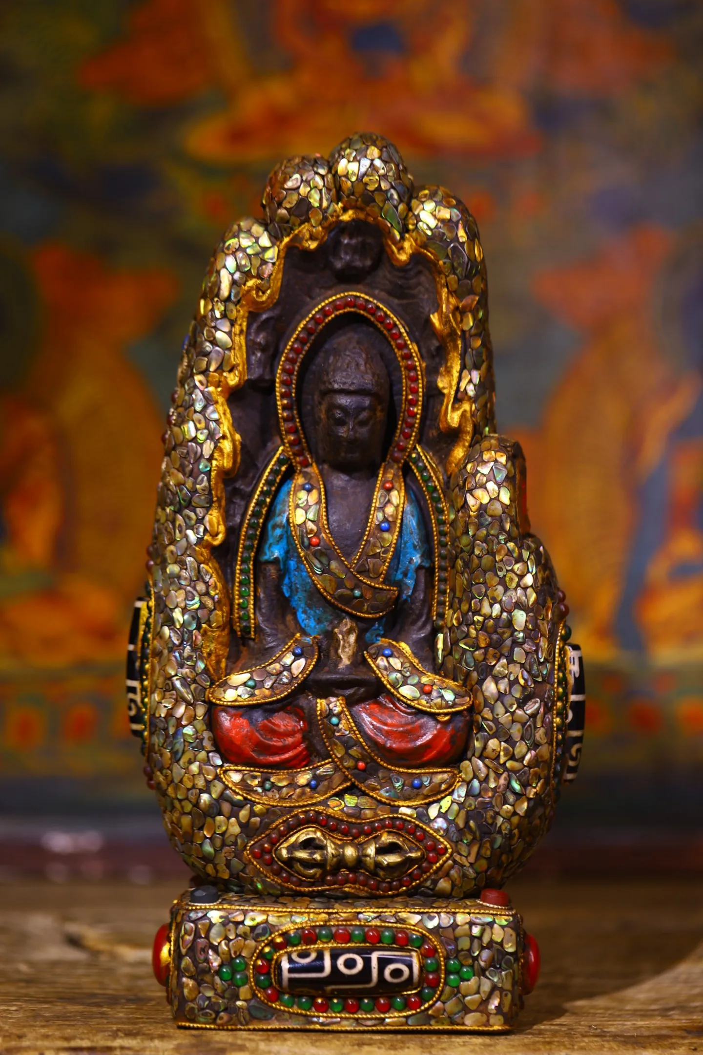 10"Tibetan Temple Collection Old Meteorite Mosaic Gem gZi Beads Shell Buddha Hand Bergamot Amitabha Buddha Shakyamuni Amulet
10"Tibetan Temple Collection Old Meteorite Mosaic Gem gZi Beads Shell Buddha Hand Bergamot Amitabha Buddha Shakyamuni Amulet