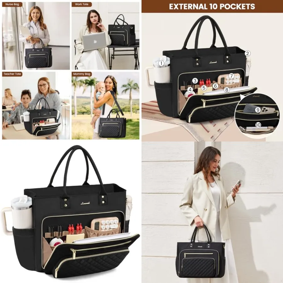 Teacher Tote Bag for Women Work, Laptop Bag Work Tote Bag Nurse Bags With Large Cup Holder, Professional Computer Briefcase Bus
Teacher Tote Bag for Women Work, Laptop Bag Work Tote Bag Nurse Bags With Large Cup Holder, Professional Computer Briefcase Bus