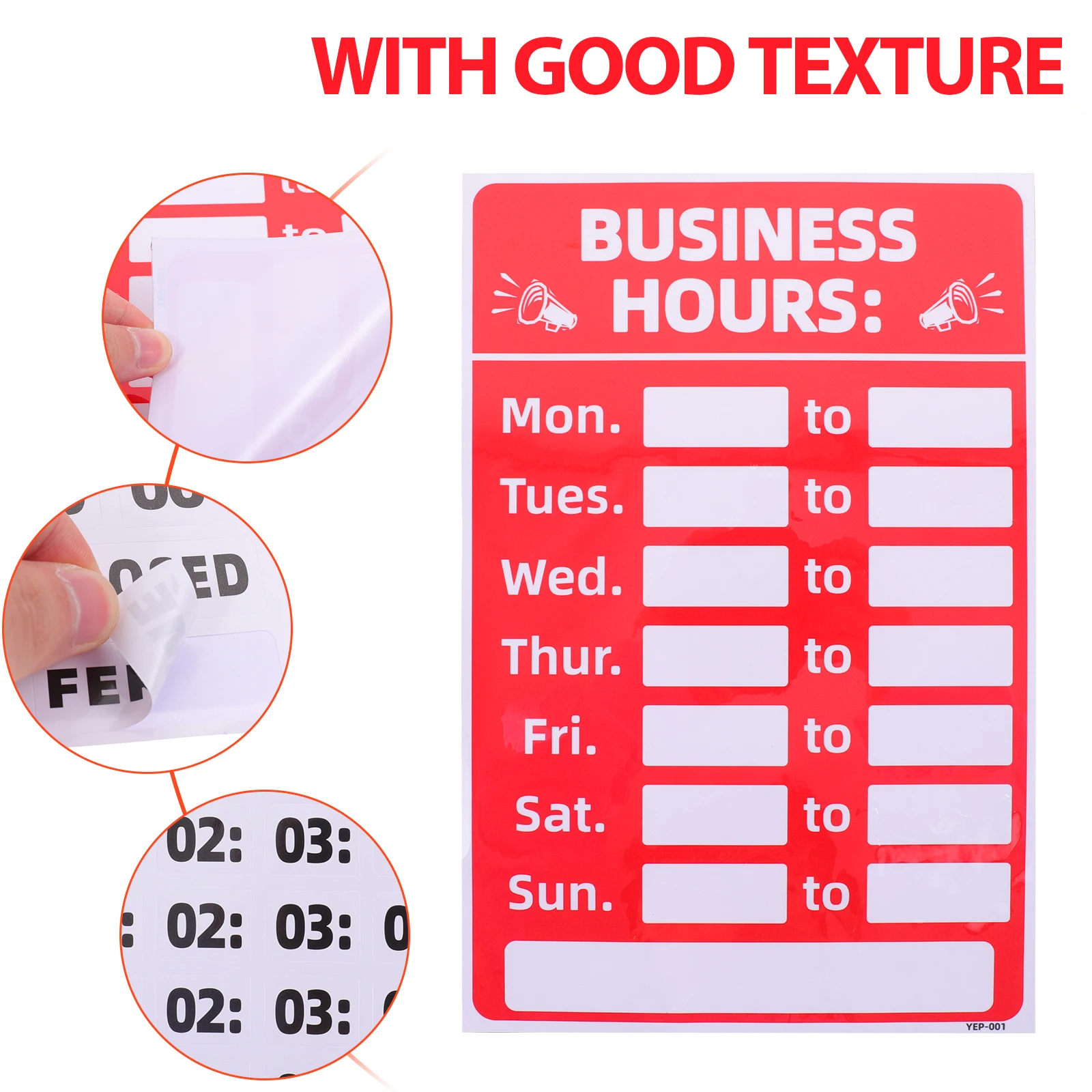 2 Pcs Open Hours Board Business Signage Stickers Closed Signs Outdoor Changeable for Doors 
2 Pcs Open Hours Board Business Signage Stickers Closed Signs Outdoor Changeable for Doors
