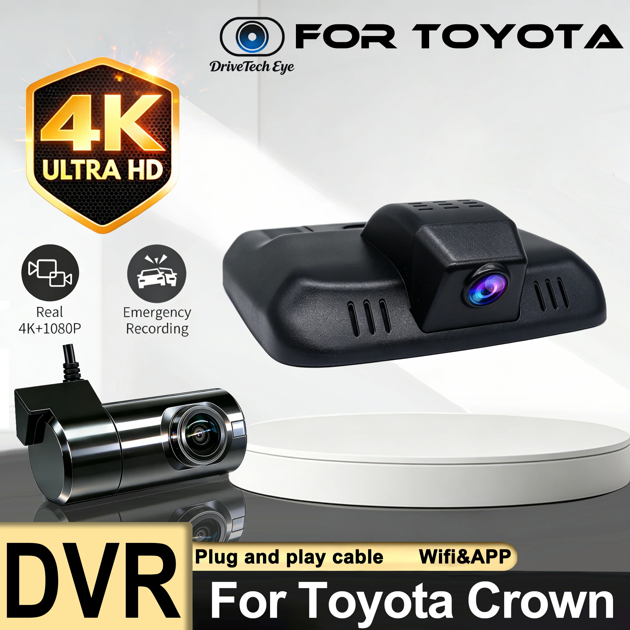 New! Easy to install Car DVR wifi Video Recorder 4K Dash Cam Camera For Toyota Crown (16th Gen) 2023 2024 2025 Dashcam
New! Easy to install Car DVR wifi Video Recorder 4K Dash Cam Camera For Toyota Crown (16th Gen) 2023 2024 2025 Dashcam