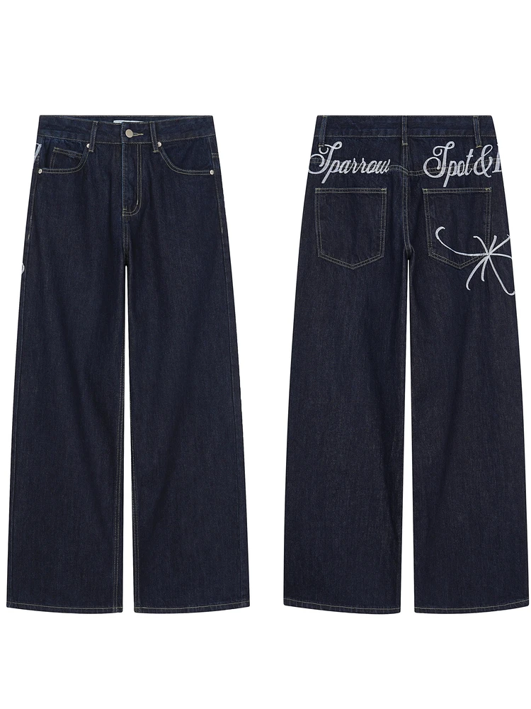Retro Washed American High Street Embroidered Letter Jeans Loose Casual Men's Women's Deep Blue Straight Leg Trendy Pants
Retro Washed American High Street Embroidered Letter Jeans Loose Casual Men's Women's Deep Blue Straight Leg Trendy Pants