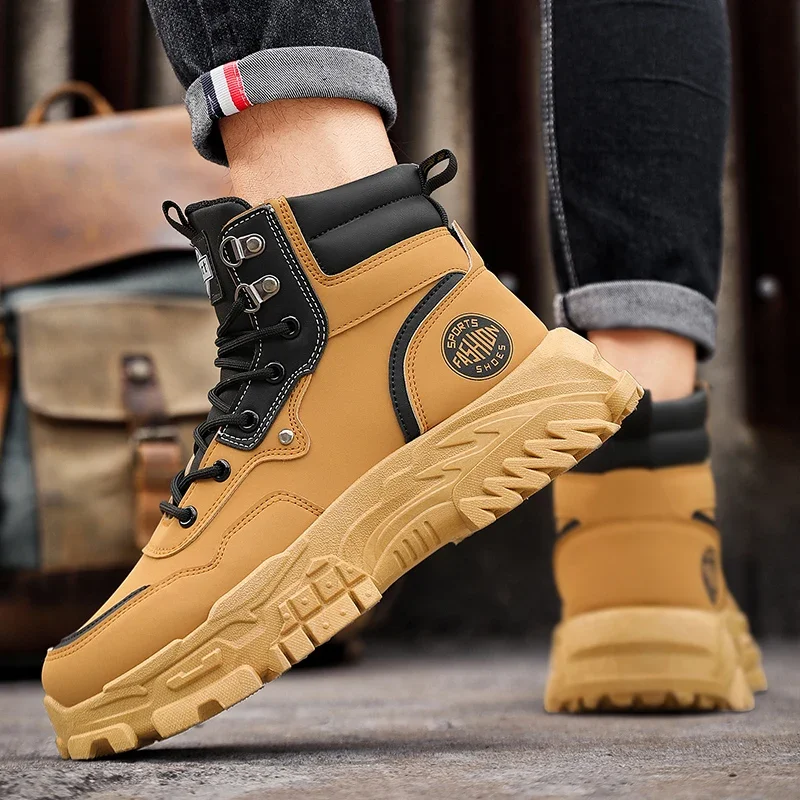 British Style Brown Men's Motorcycle Boots Original Casual Platform Boots Men Winter Street Leather Ankle Boots for Men Hombres
British Style Brown Men's Motorcycle Boots Original Casual Platform Boots Men Winter Street Leather Ankle Boots for Men Hombres