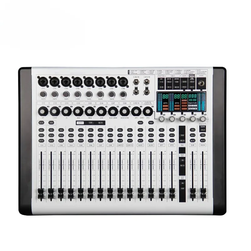Professional 12 Channel Digital Audio Mixer DJ Console Build in Soundcard PA Sound System
Professional 12 Channel Digital Audio Mixer DJ Console Build in Soundcard PA Sound System