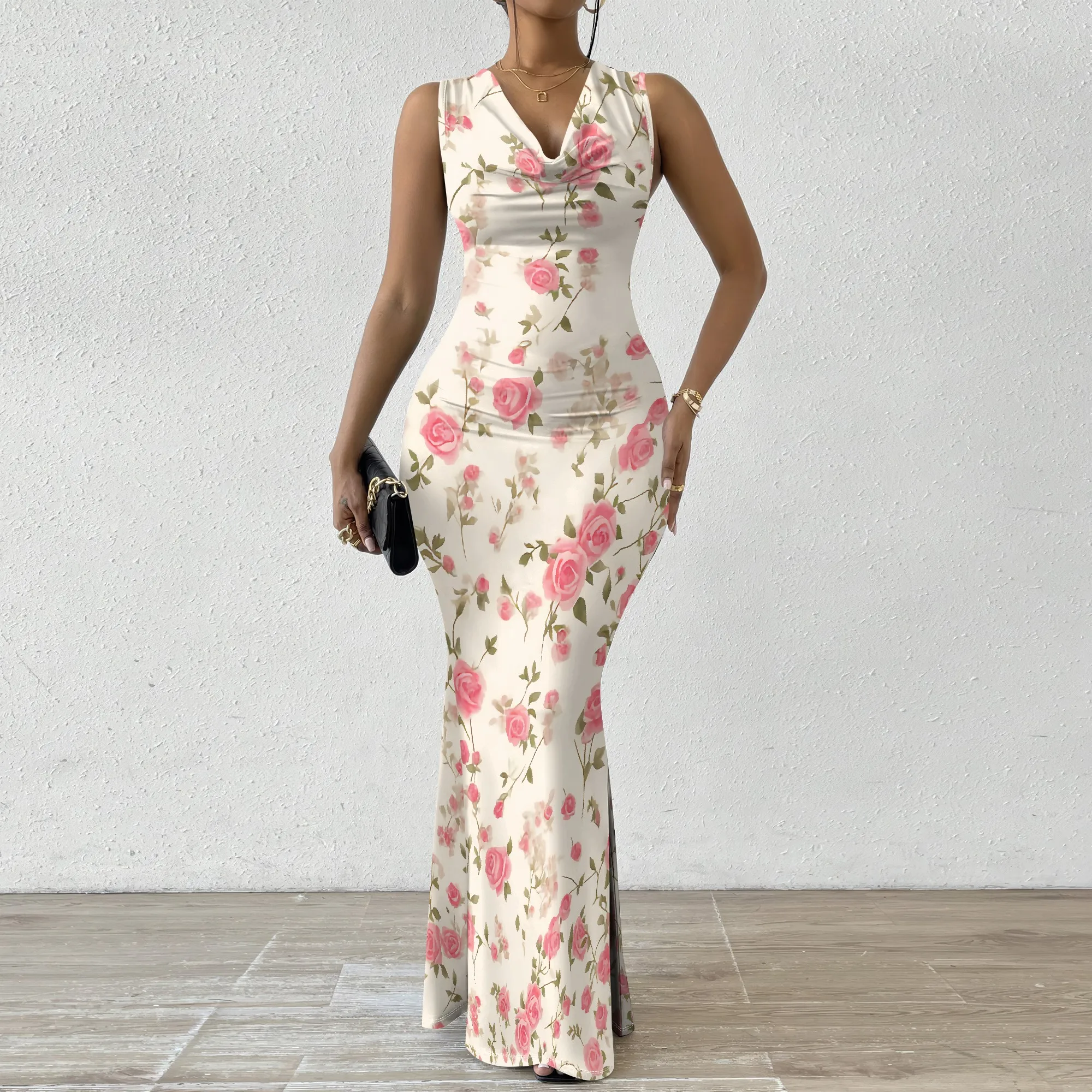 Elegant Women's Floral Print Mermaid Dress V-Neck Sleeveless Prom Gown for Evening Party & Wedding Guest S-2XL
Elegant Women's Floral Print Mermaid Dress V-Neck Sleeveless Prom Gown for Evening Party & Wedding Guest S-2XL