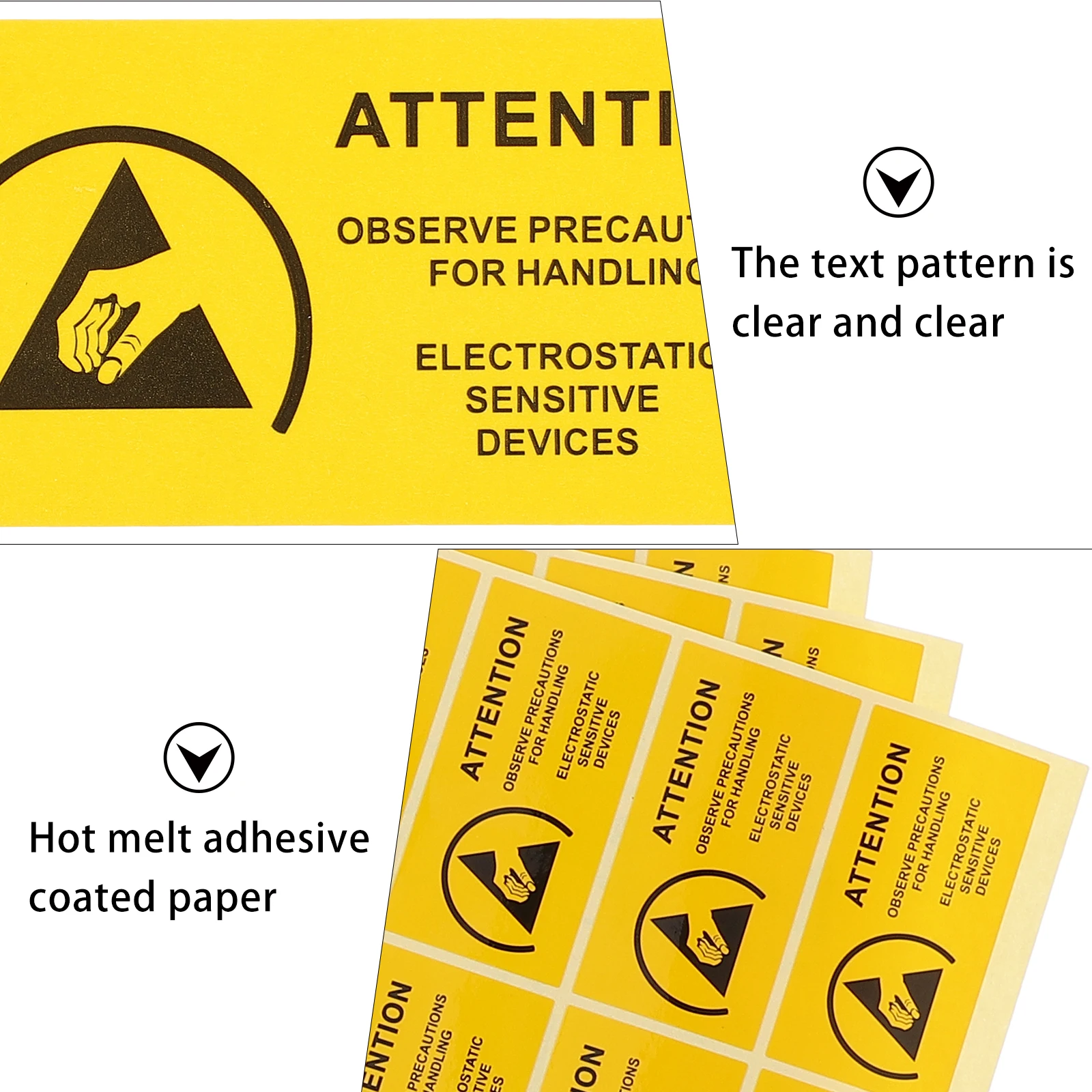 450pcs Anti Static Labels Small Medium Large Stickers Warning Signs Safety Tape ESD Device Decals Shop Wall
450pcs Anti Static Labels Small Medium Large Stickers Warning Signs Safety Tape ESD Device Decals Shop Wall