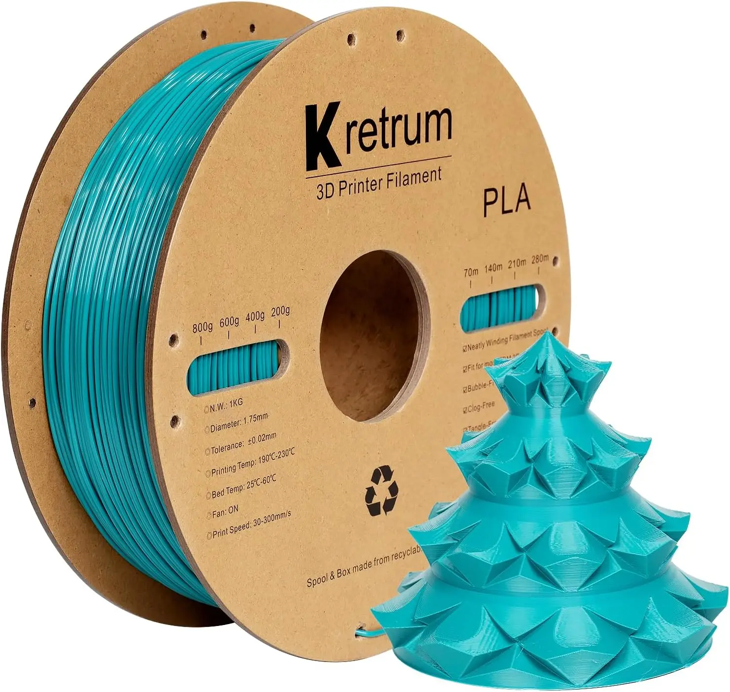 1.75mm PLA Filament 1kg Cardboard Spool Refill, Wide Compatibility for FDM 3D Printers, Pine Green
1.75mm PLA Filament 1kg Cardboard Spool Refill, Wide Compatibility for FDM 3D Printers, Pine Green
