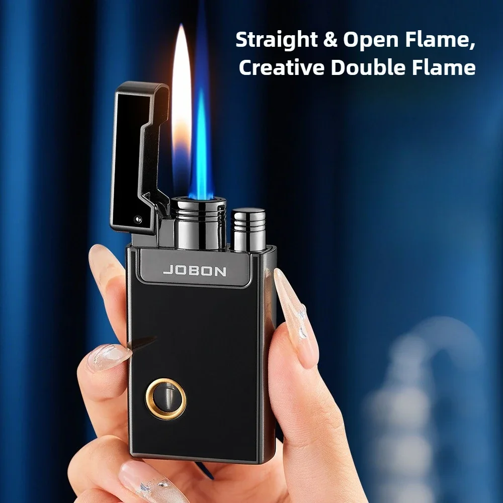 JOBON Dual Flame Gas Lighter, Transparent Visible Gas Chamber, Direct Spray Soft Fire for 2 Purposes, Men's Holiday Gift
JOBON Dual Flame Gas Lighter, Transparent Visible Gas Chamber, Direct Spray Soft Fire for 2 Purposes, Men's Holiday Gift