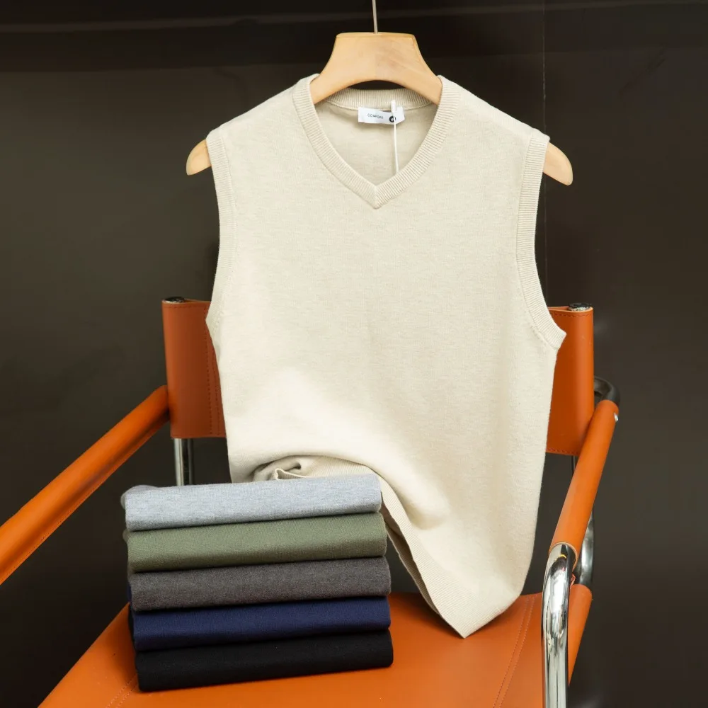Men's Sweater Vest Solid Mens Jumper Knitwear V-neck Old Money Casual Fashion Gray Elastic Soft Waistcoat Male Sleeveless Vests
Men's Sweater Vest Solid Mens Jumper Knitwear V-neck Old Money Casual Fashion Gray Elastic Soft Waistcoat Male Sleeveless Vests