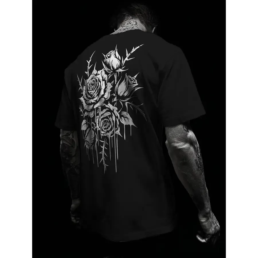【New Arrival】Black Roses Drip Art T-Shirt, Gothic Floral Graphic Tee, White Streetwear Casual Shirt
【New Arrival】Black Roses Drip Art T-Shirt, Gothic Floral Graphic Tee, White Streetwear Casual Shirt