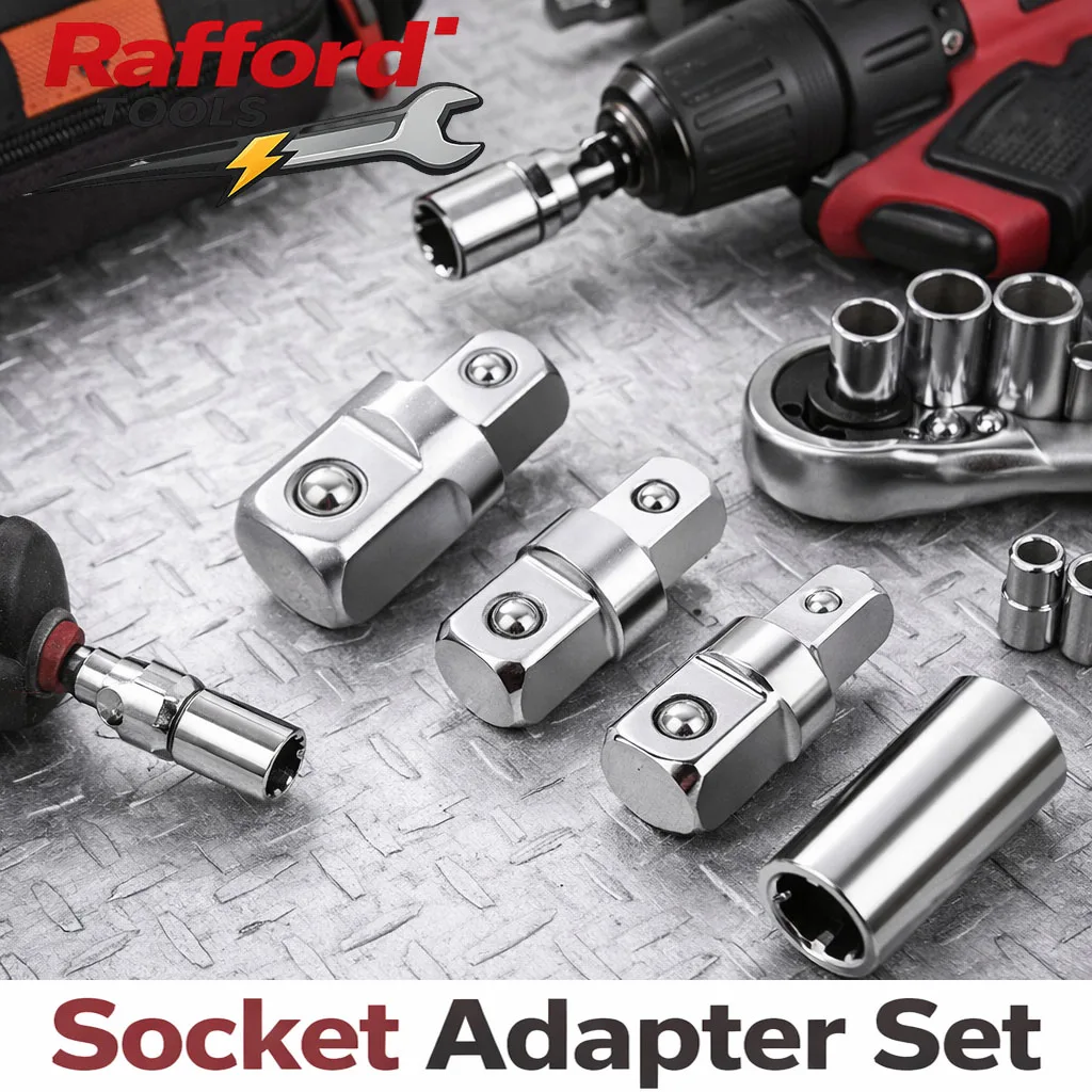 Rafford 4pcs 1/2",1/4",3/8" Square Drive Adapters, Double Head Square Hex Connector for Electric Wrench
Rafford 4pcs 1/2",1/4",3/8" Square Drive Adapters, Double Head Square Hex Connector for Electric Wrench