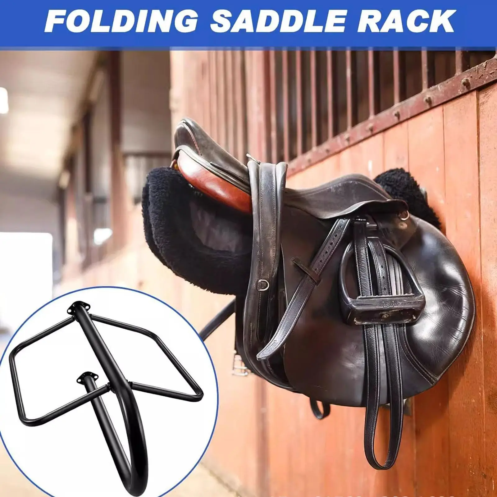 Saddle Rack Wall Mounted Equipment for Western/English Saddles Display Holder Organizer for Tack Room Farm Horse Stall Barn
Saddle Rack Wall Mounted Equipment for Western/English Saddles Display Holder Organizer for Tack Room Farm Horse Stall Barn