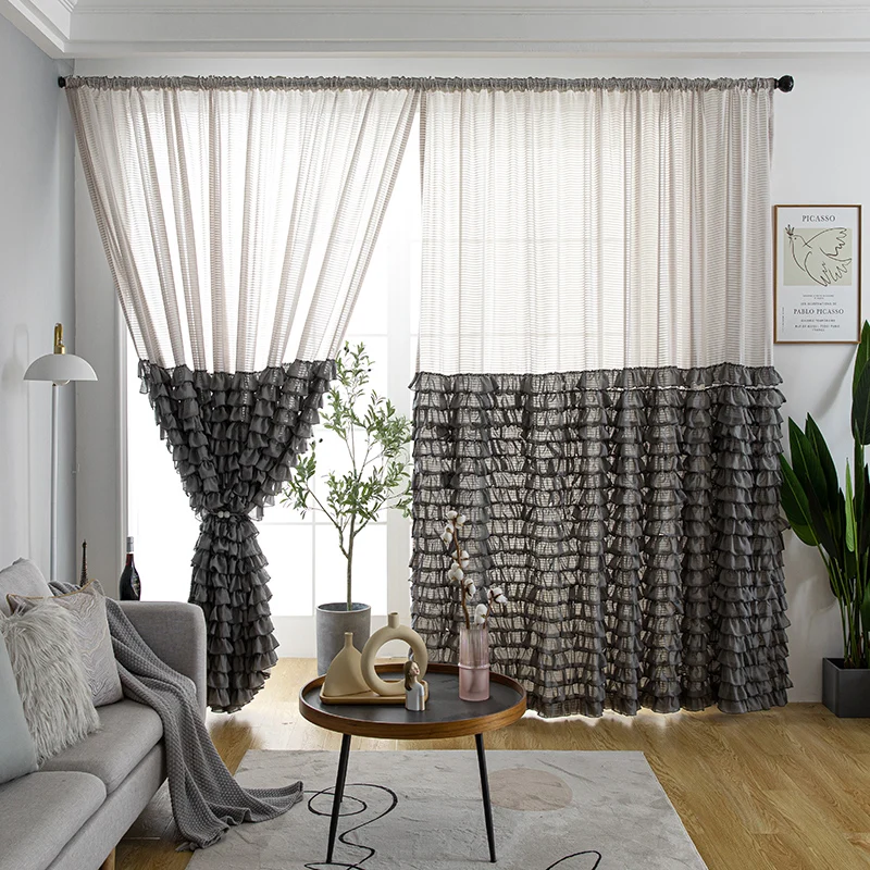 French Grey Lotus Leaf Skirt Curtains, Living Room, Bedroom, Drift Window Drapes, Fashionable Cafe, Kitchen, Gray, Brand New
French Grey Lotus Leaf Skirt Curtains, Living Room, Bedroom, Drift Window Drapes, Fashionable Cafe, Kitchen, Gray, Brand New