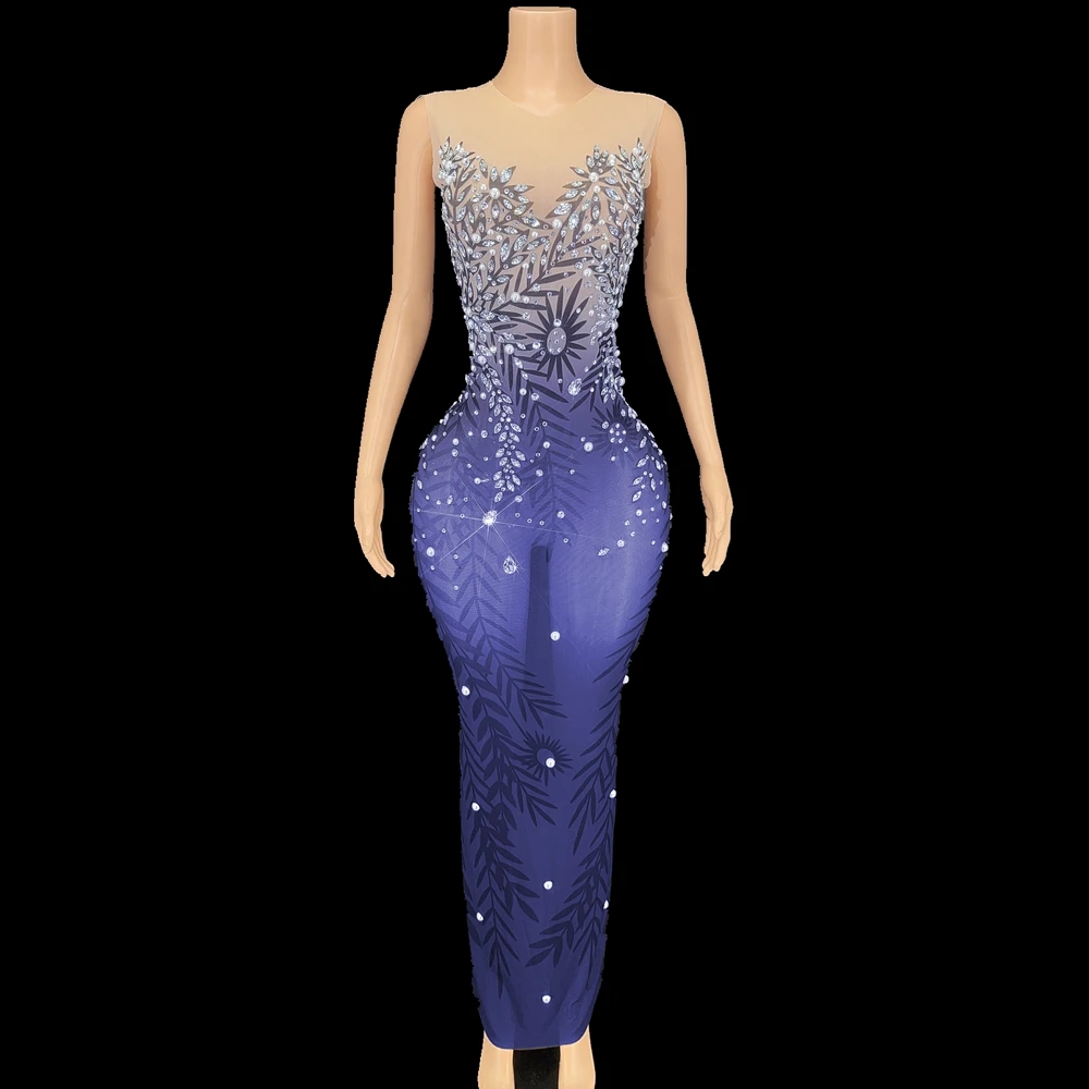 New Celebrate Evening Prom Birthday Dress Sparkly Rhinestones Sleeveless Long Dress Sexy Mesh Transparent Show Stage Wear
New Celebrate Evening Prom Birthday Dress Sparkly Rhinestones Sleeveless Long Dress Sexy Mesh Transparent Show Stage Wear