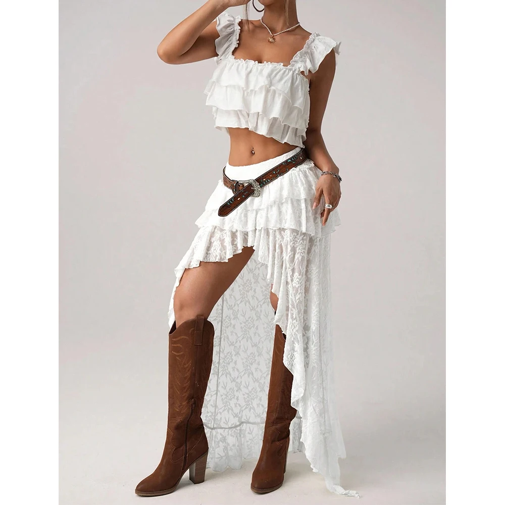 Women Vintage Gothic Sexy High Waist Lace Ruffles Skirts Ruffles Lace Patchwork Irregular Hem Multi-Layered Flowy Skirts
Women Vintage Gothic Sexy High Waist Lace Ruffles Skirts Ruffles Lace Patchwork Irregular Hem Multi-Layered Flowy Skirts
