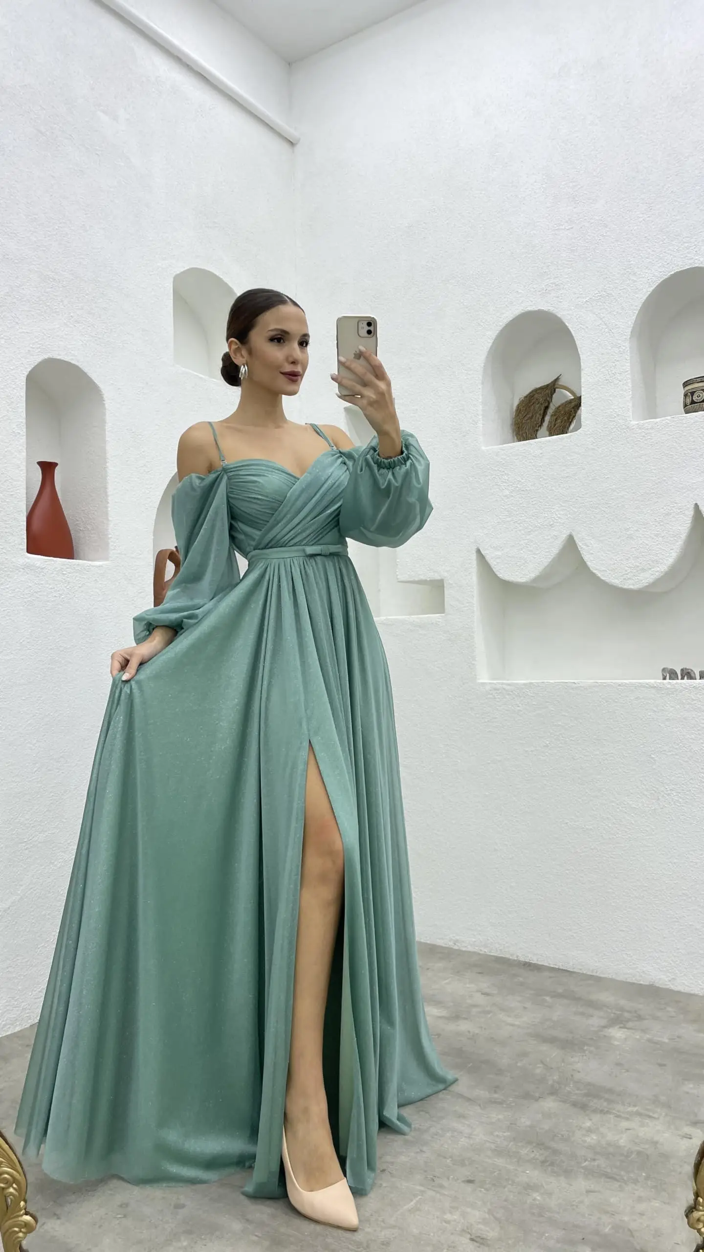 Long Sleeves Off Shoulder Bridesmaid Dresses For Wedding Slit Chiffon Spaghetti Straps Prom Dresses A Line Pleated Evening Dress
Long Sleeves Off Shoulder Bridesmaid Dresses For Wedding Slit Chiffon Spaghetti Straps Prom Dresses A Line Pleated Evening Dress