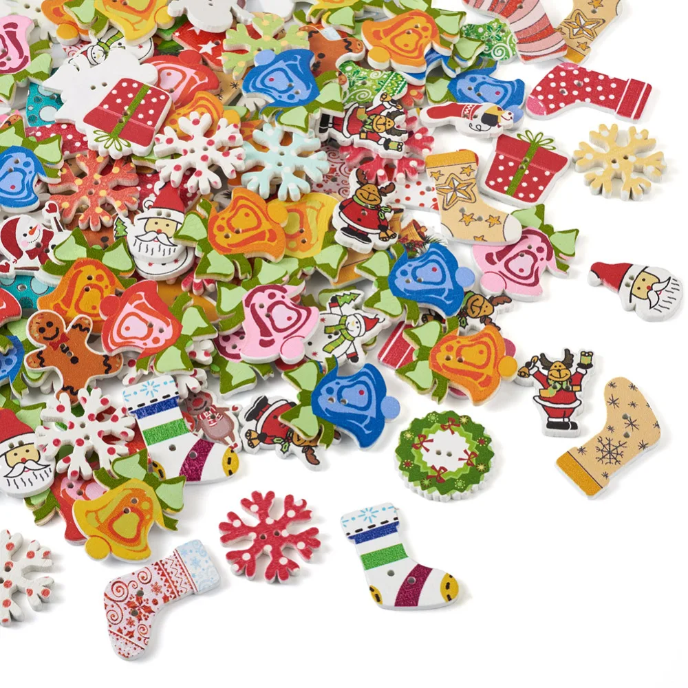 200pcs Christmas Wood Buttons Christmas Santa Tree Bell Sock Snowflake Deer 2 Holes Wooden Buttons Knitting Clothes DIY Decor
200pcs Christmas Wood Buttons Christmas Santa Tree Bell Sock Snowflake Deer 2 Holes Wooden Buttons Knitting Clothes DIY Decor