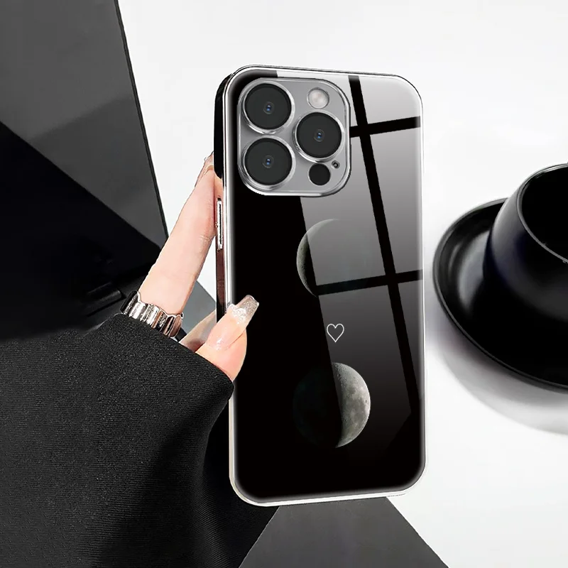 Simple and stylish moon love pattern glass phone case for iphone17/16/16ProMax/15/14/13/12ProMax/11/11Pro Anti-drop protection
Simple and stylish moon love pattern glass phone case for iphone17/16/16ProMax/15/14/13/12ProMax/11/11Pro Anti-drop protection
