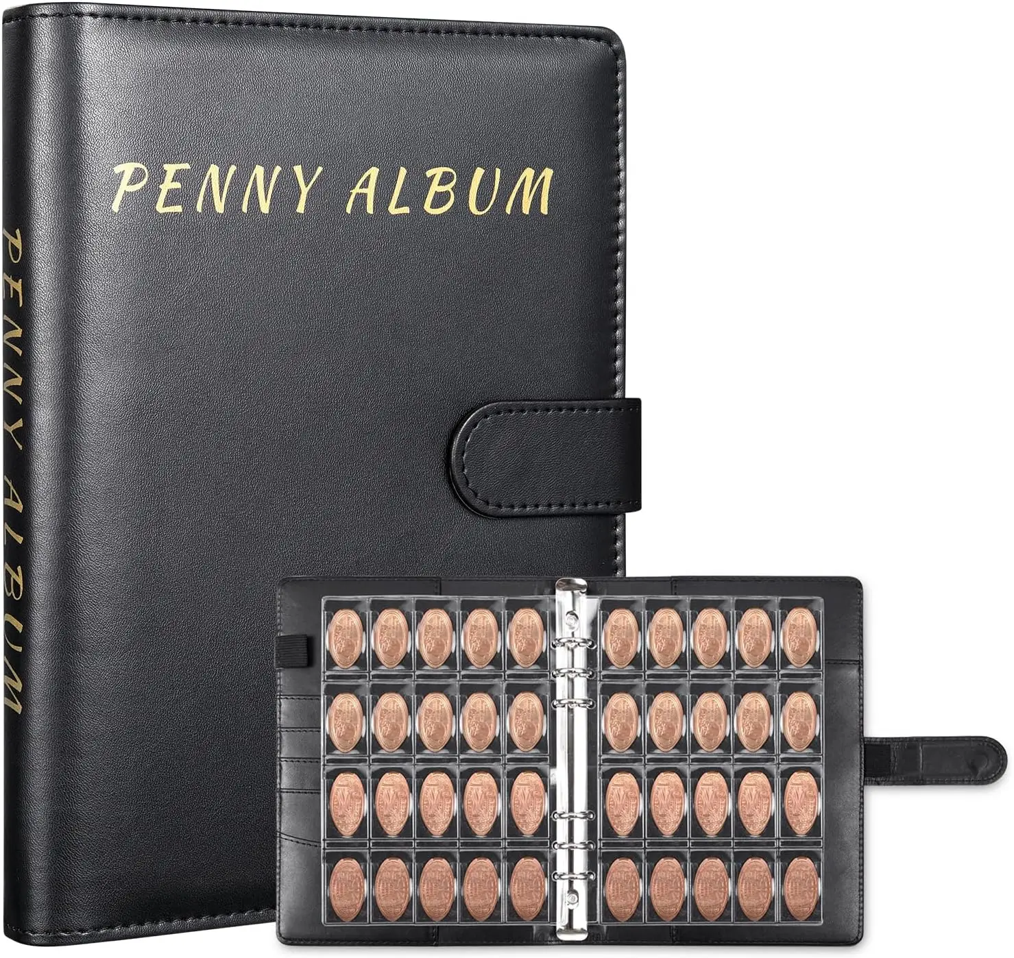 Pressed Penny Collection Book for 236 Coins, Souvenir Binder Album with Quarter and Nickel Holder
Pressed Penny Collection Book for 236 Coins, Souvenir Binder Album with Quarter and Nickel Holder
