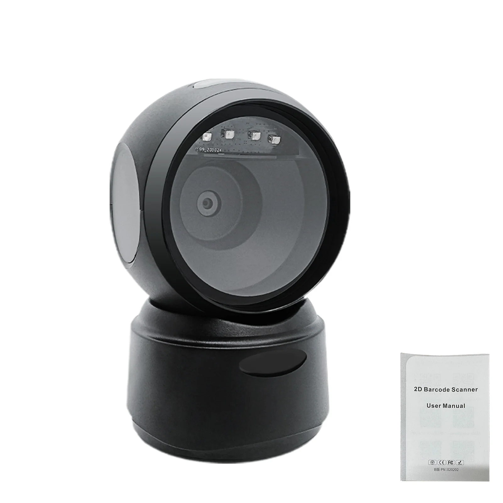 USB Wired Desktop Barcode Scanner Omnidirectional Automatic Sensing 1D/2D Bar Codes Reader