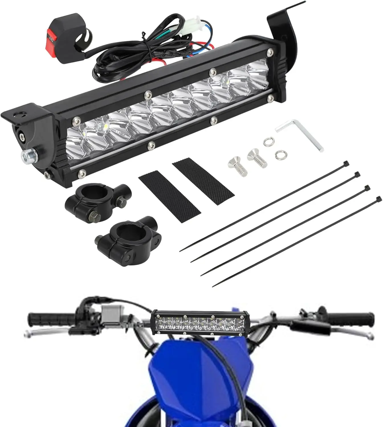 Dirt Bike LED Light Bar Plug-Play 60W 4200Lm Driving Light Kit 7/8" Handlebar Universal for CRF XR RM KX KLX TTR PW SSR Apollo TAO TAO SDG Dirt Pit Bike
Dirt Bike LED Light Bar Plug-Play 60W 4200Lm Driving Light Kit 7/8" Handlebar Universal for CRF XR RM KX KLX TTR PW SSR Apollo TAO TAO SDG Dirt Pit Bike