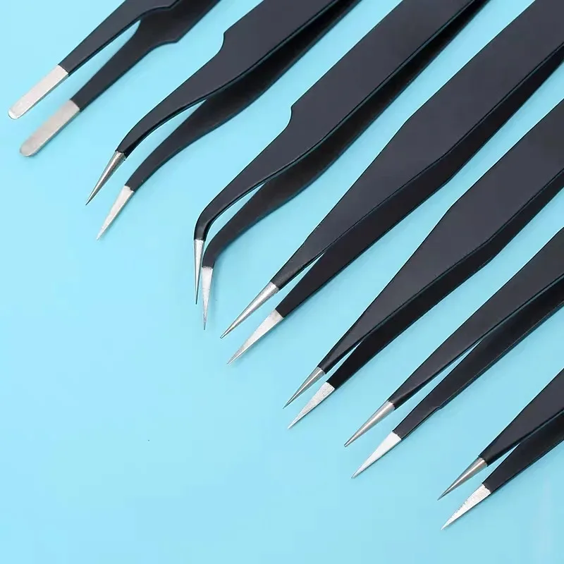 Stainless Steel Tweezers Anti Static Fine Pointed Elbow Precision Tweezers Soldering Tools Industrial Tweezers DIY Tool
Stainless Steel Tweezers Anti Static Fine Pointed Elbow Precision Tweezers Soldering Tools Industrial Tweezers DIY Tool