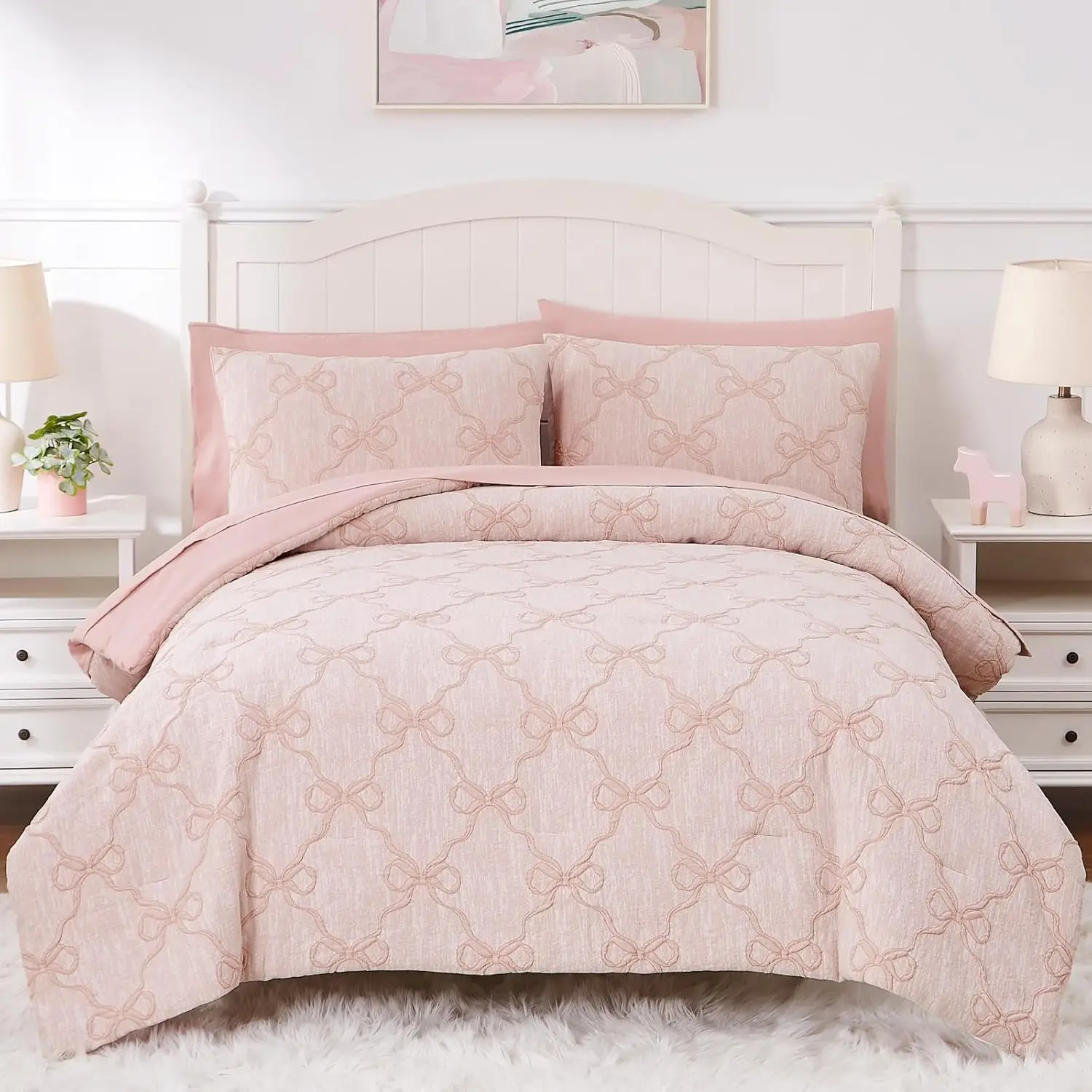 Full Size Comforter Set with Sheets - 7 Piece Bed in a Bag for Girls, Pink Diamond, 76"x86"
Full Size Comforter Set with Sheets - 7 Piece Bed in a Bag for Girls, Pink Diamond, 76"x86"