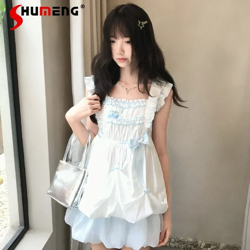 Blueberry Cake Polka Dot Square Neck Bud Top Bow Embroidery Ruffle Flutter Sleeves Short Blouse Y2k Sweet Girl Daily Wear Shirt
Blueberry Cake Polka Dot Square Neck Bud Top Bow Embroidery Ruffle Flutter Sleeves Short Blouse Y2k Sweet Girl Daily Wear Shirt