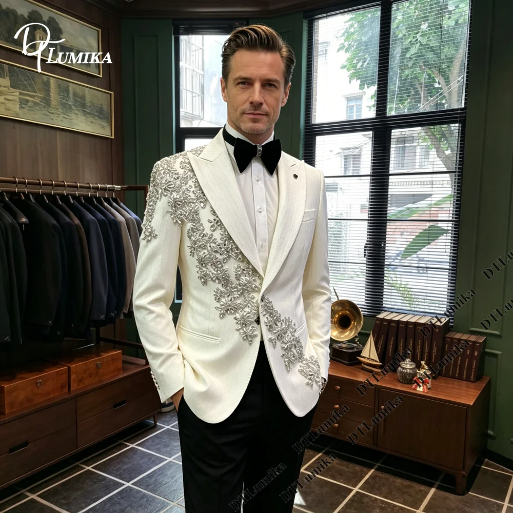 ULBYANRY 3 PCS Groom Suit for Wedding Crystal Embellished Formal Suit Attire Jacket Pants Vest Best Man Tuxedo XS-3XL Real Photo
ULBYANRY 3 PCS Groom Suit for Wedding Crystal Embellished Formal Suit Attire Jacket Pants Vest Best Man Tuxedo XS-3XL Real Photo