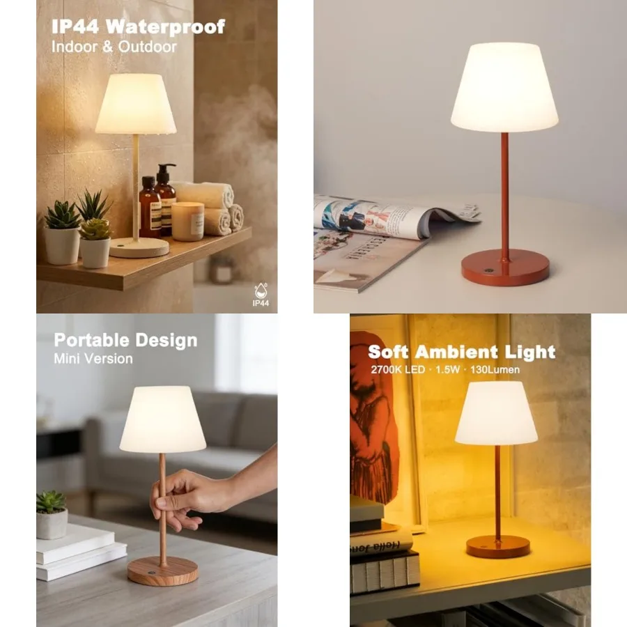 LED Cordless Table Lamp Rechargeable, 3000mAh Battery Operated Shower Lamp Waterproof, Touch Dimmable 2700K Night Light for Pat
LED Cordless Table Lamp Rechargeable, 3000mAh Battery Operated Shower Lamp Waterproof, Touch Dimmable 2700K Night Light for Pat