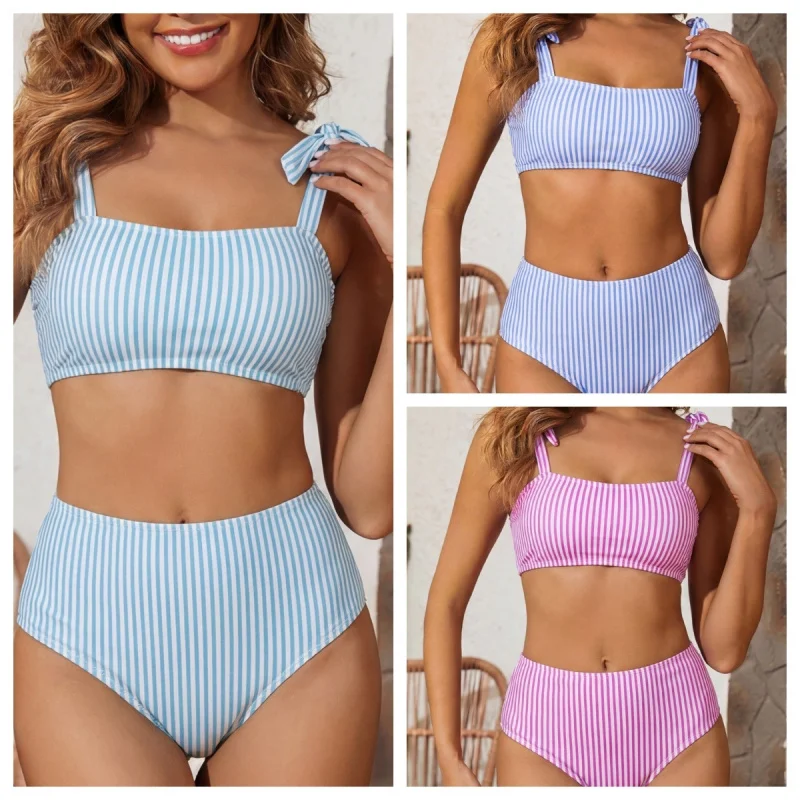2026New striped tight-fitting backless sexy summer two-piece swimsuit women's bikini set
2026New striped tight-fitting backless sexy summer two-piece swimsuit women's bikini set