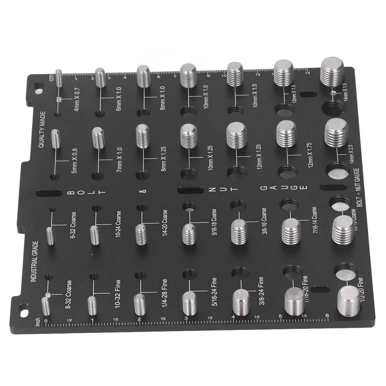 28 Thread Nuts and Bolts Thread Gauge with Bolt Length Checking Ruler Aluminum Board Identifier for Metric Imperial Sizes Tool
28 Thread Nuts and Bolts Thread Gauge with Bolt Length Checking Ruler Aluminum Board Identifier for Metric Imperial Sizes Tool