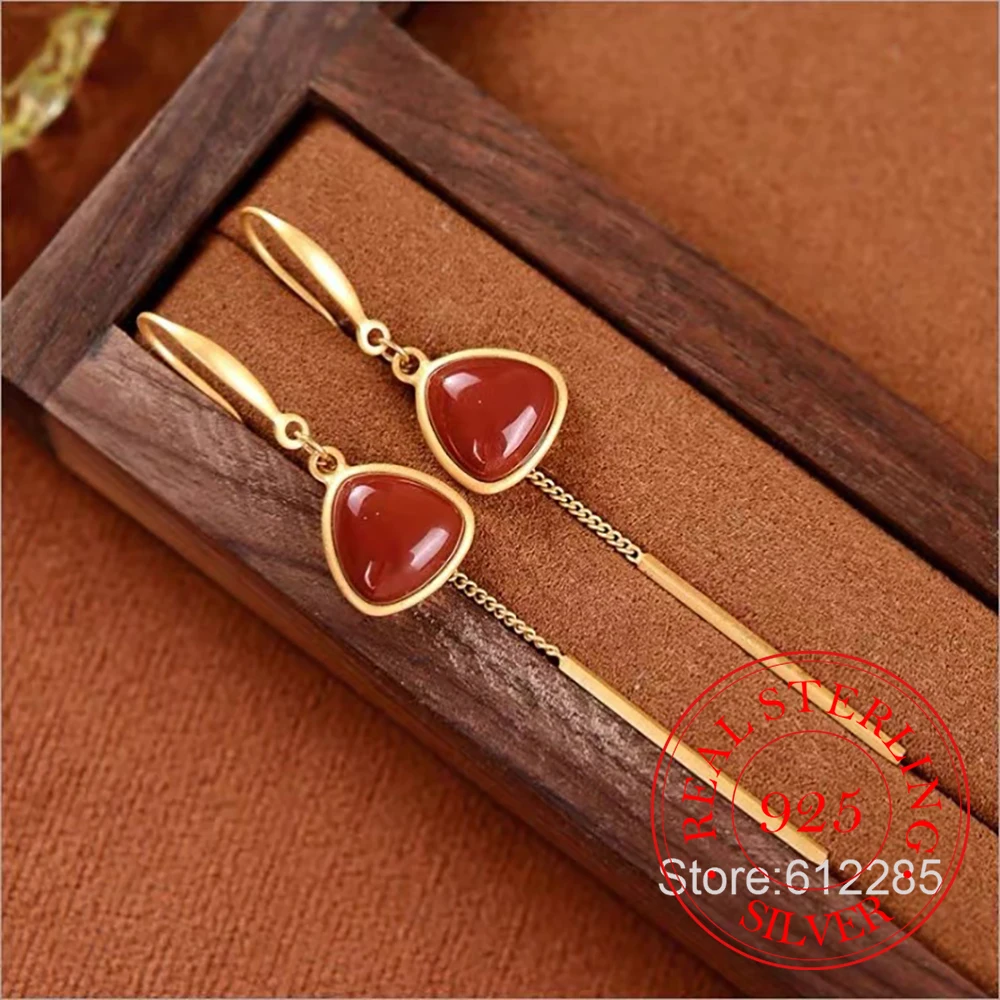 925 Sterling Silver Jewelry 18K Gold Plated Natural Agate Long Tassel Stick Drop Earrings For Women Wedding Party Jewelry Gift
925 Sterling Silver Jewelry 18K Gold Plated Natural Agate Long Tassel Stick Drop Earrings For Women Wedding Party Jewelry Gift