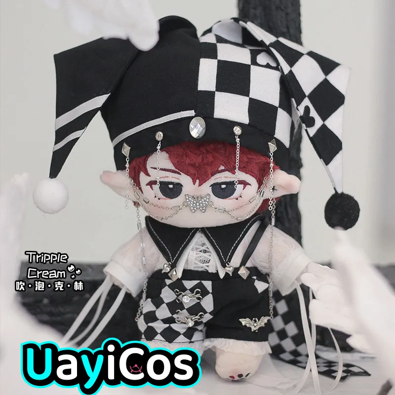 В наличии, 20 см, одежда для кукол, черно-белая, темная цирковая шляпа клоуна, рубашка с цепочкой-бабочкой, костюм, мягкие плюшевые аксессуары для кукол
В наличии, 20 см, одежда для кукол, черно-белая, темная цирковая шляпа клоуна, рубашка с цепочкой-бабочкой, костюм, мягкие плюшевые аксессуары для кукол