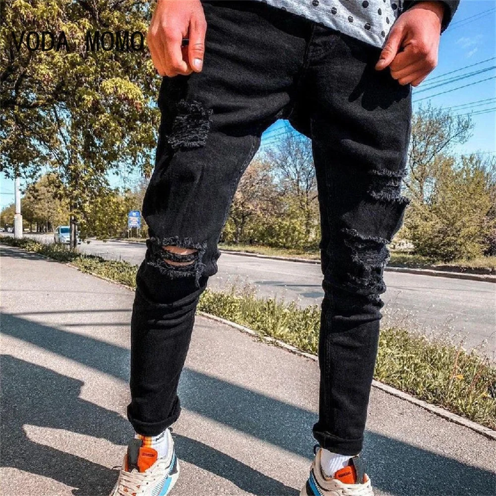 Mens Ripped Skinny Jeans Blue Slim Fit Hole Pencil Pants Casual Biker Trousers Streetwear 2022 High Quality Denim Man Clothing
Mens Ripped Skinny Jeans Blue Slim Fit Hole Pencil Pants Casual Biker Trousers Streetwear 2022 High Quality Denim Man Clothing