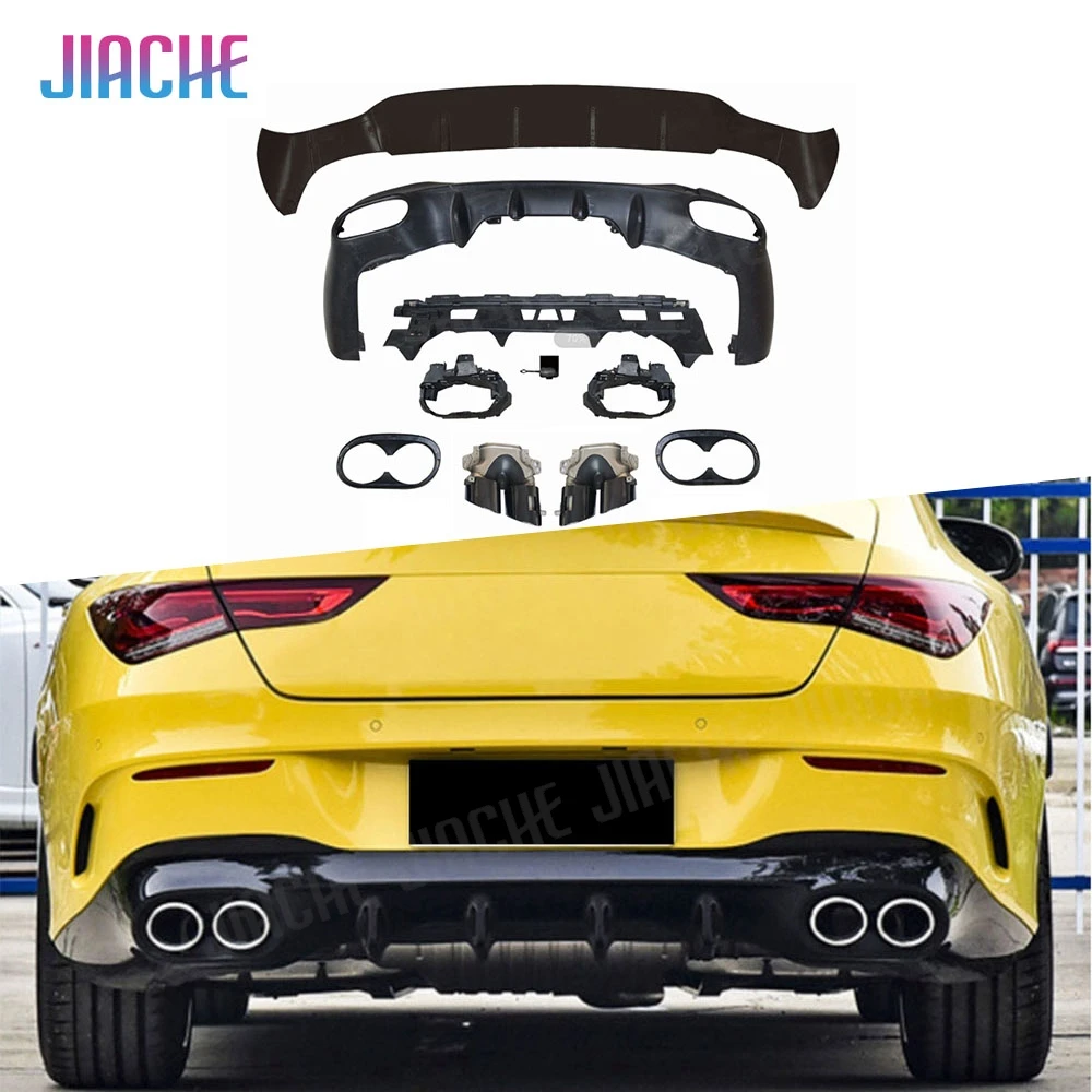 PP Car Rear Diffuser Bumper Lip Spoiler With Exhaust for Mercedes Benz W118 C118 CLA180 CLA200 CLA250 CLA35 CLA45 AMG 2020 2021
PP Car Rear Diffuser Bumper Lip Spoiler With Exhaust for Mercedes Benz W118 C118 CLA180 CLA200 CLA250 CLA35 CLA45 AMG 2020 2021
