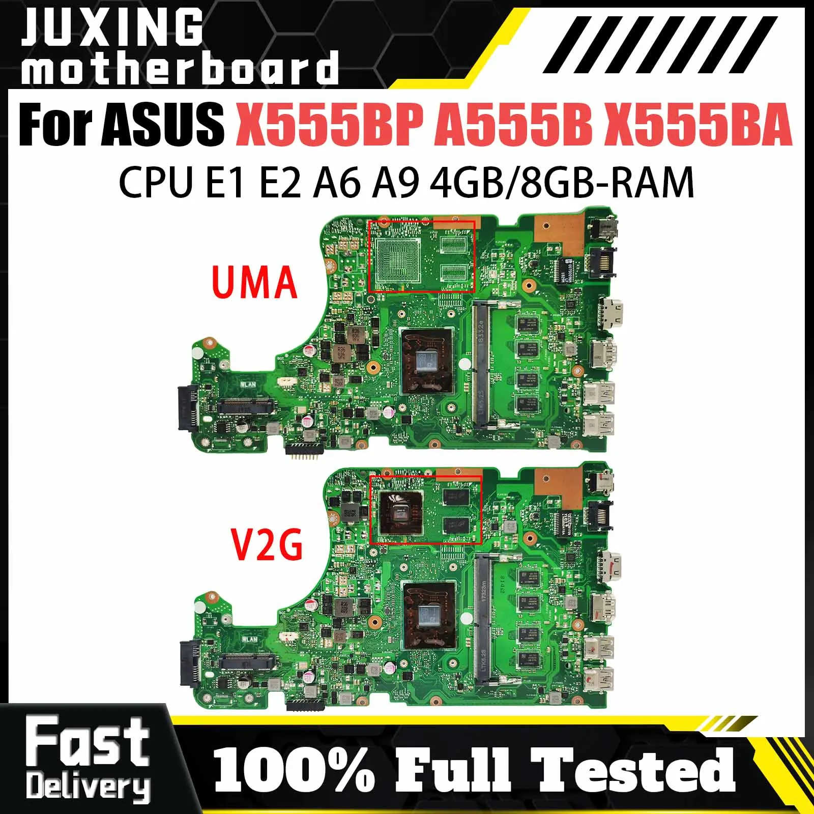 X555Q X555B Mainboard For ASUS X555BP A555Q X555QG X555QA X555BA A555B F555B K555Q Laptop Motherboard AMD-CPU V2G 4GB/8GB-RAM
X555Q X555B Mainboard For ASUS X555BP A555Q X555QG X555QA X555BA A555B F555B K555Q Laptop Motherboard AMD-CPU V2G 4GB/8GB-RAM