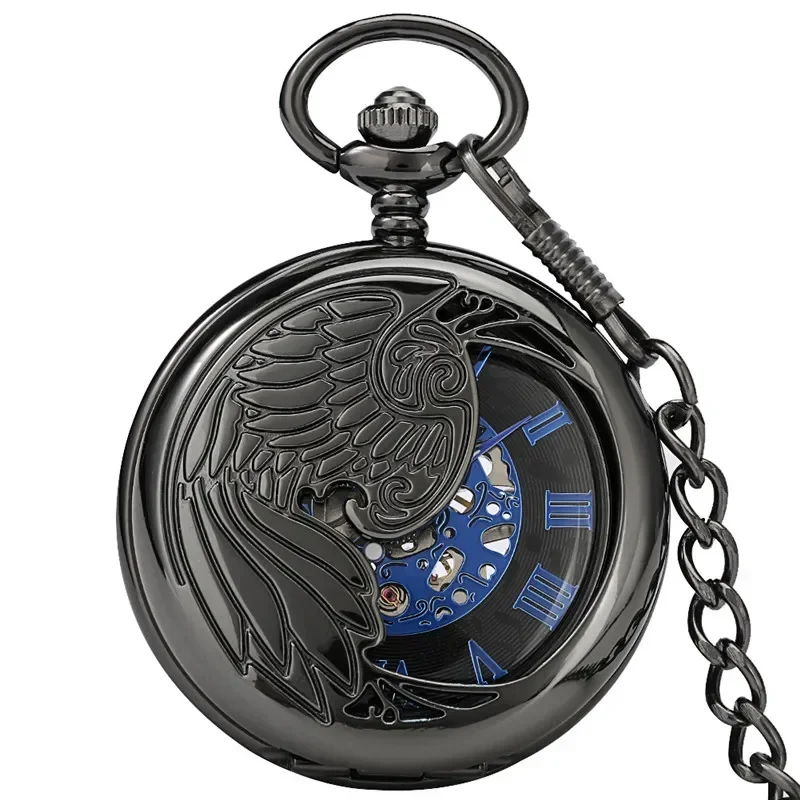 Steampunk Black Peacock Case Blue Roman Number Skeleton Hand-winding Mechanical Pocket Watch Chain Gift for Men Women reloj
Steampunk Black Peacock Case Blue Roman Number Skeleton Hand-winding Mechanical Pocket Watch Chain Gift for Men Women reloj