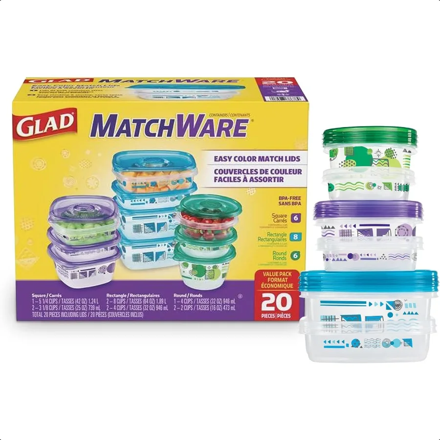Контейнеры для хранения продуктов GladWare Matchware Value Pack Контейнеры и крышки без бисфенола А в различных размерах для хранения и хранения вещей
Контейнеры для хранения продуктов GladWare Matchware Value Pack Контейнеры и крышки без бисфенола А в различных размерах для хранения и хранения вещей