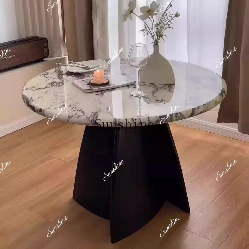 Household small apartment simple French retro solid wood marble round dining table FT
Household small apartment simple French retro solid wood marble round dining table FT