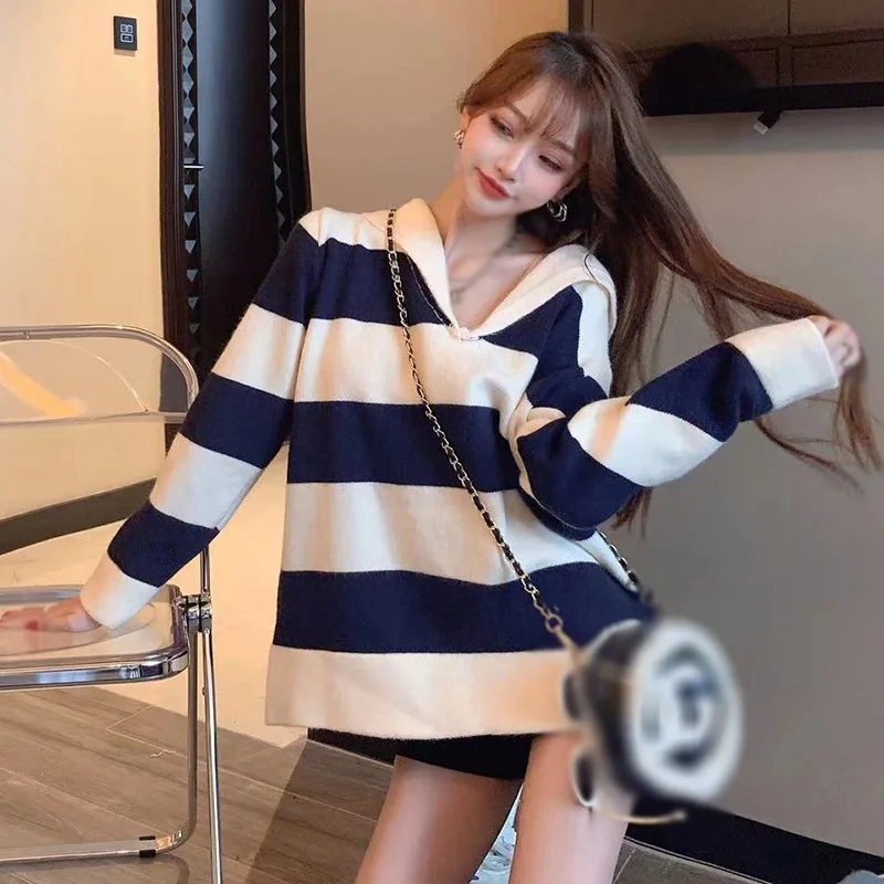 Women's Knitted Sweater Preppy Style Knitted Pullover Knitwear Long Sleeve Loose Fit Autumn Winter Outfits Versatile Top
Women's Knitted Sweater Preppy Style Knitted Pullover Knitwear Long Sleeve Loose Fit Autumn Winter Outfits Versatile Top