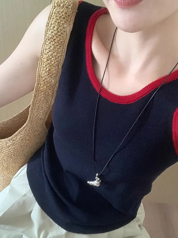 Color Blo Strap Vest Women's Inner Spring Autumn ort Korean Casual round Ne Svel oulder Pad Base irt Top
Color Blo Strap Vest Women's Inner Spring Autumn ort Korean Casual round Ne Svel oulder Pad Base irt Top