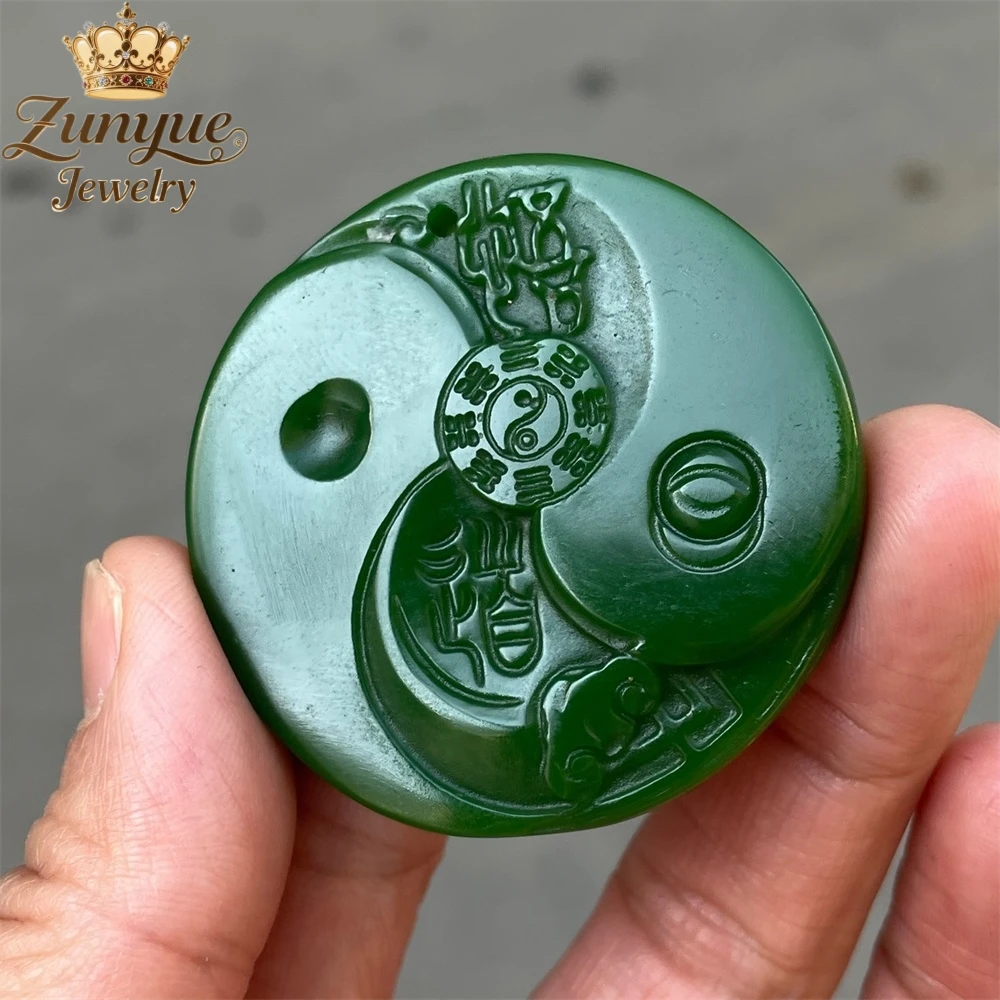High-End Natural Hetian Jade Spinach Green Tai Chi Bagua Pendant Luxury Quality Jewelry Fashion Jewelry Exquisite Charms Popular
High-End Natural Hetian Jade Spinach Green Tai Chi Bagua Pendant Luxury Quality Jewelry Fashion Jewelry Exquisite Charms Popular
