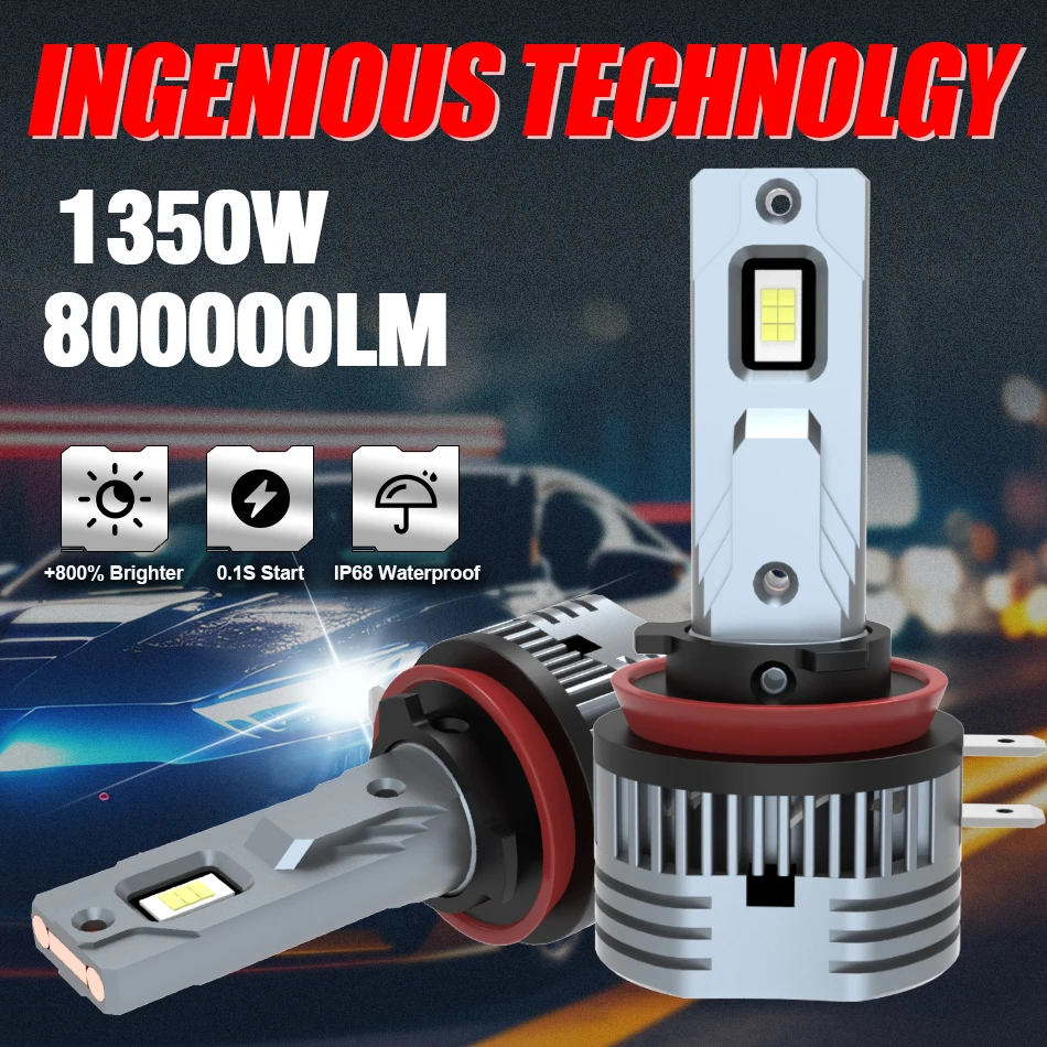 H11B LED Car Headlight Bulb Canbus 1350W 800000LM Led Light for Car H11B Turbo LED Mini HeadLamp Size Wireless with Fan 6000K
H11B LED Car Headlight Bulb Canbus 1350W 800000LM Led Light for Car H11B Turbo LED Mini HeadLamp Size Wireless with Fan 6000K