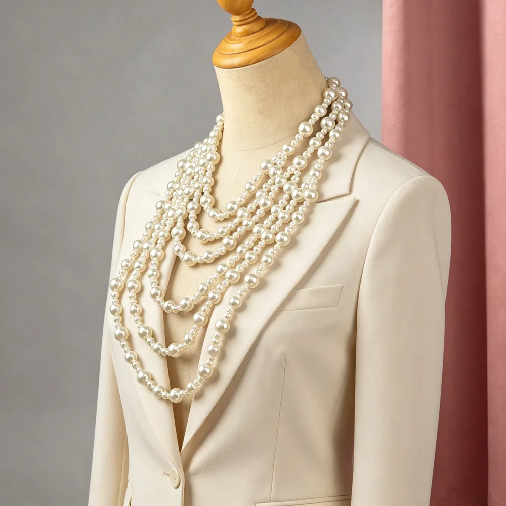 Multi-Layer Imitation Pearl Necklace Bohemian Style Elegant Vintage Long Ethnic Black White Sweater Chain for Ladies
Multi-Layer Imitation Pearl Necklace Bohemian Style Elegant Vintage Long Ethnic Black White Sweater Chain for Ladies