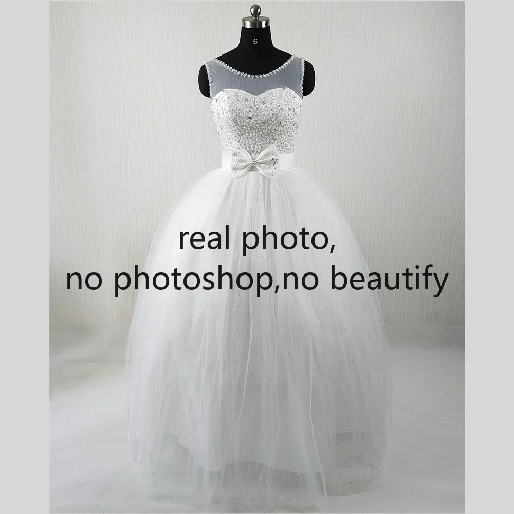 Clearance SSize 6 Wedding Dress Beads White O-neck Sleeves Lace up Princess Floor Length Women Bride Ball Gown 1095
Clearance SSize 6 Wedding Dress Beads White O-neck Sleeves Lace up Princess Floor Length Women Bride Ball Gown 1095